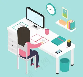 办公中的女子