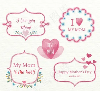 母亲节标签矢量