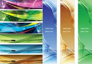 彩色科技banner,背景元素