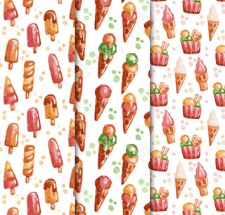 夏季雪糕无缝背景