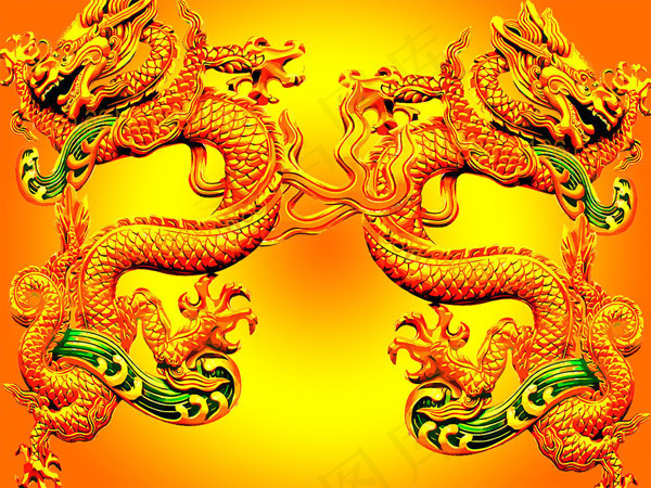 传统金龙浮雕PSD(4724X3542(DPI:300))psd模版下载