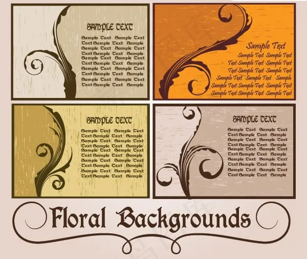 怀旧风格卡片eps,ai矢量模版下载