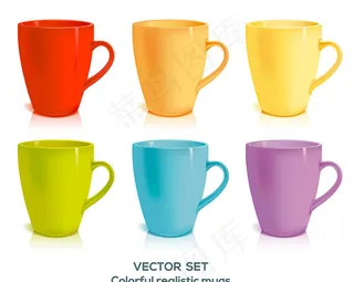 不同颜色的杯子