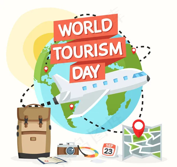 世界旅游日飞机ai矢量模版下载