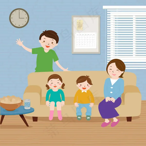 四口之家矢量ai矢量模版下载