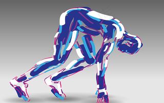 预备起跑的男性