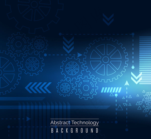 蓝色科技齿轮背景