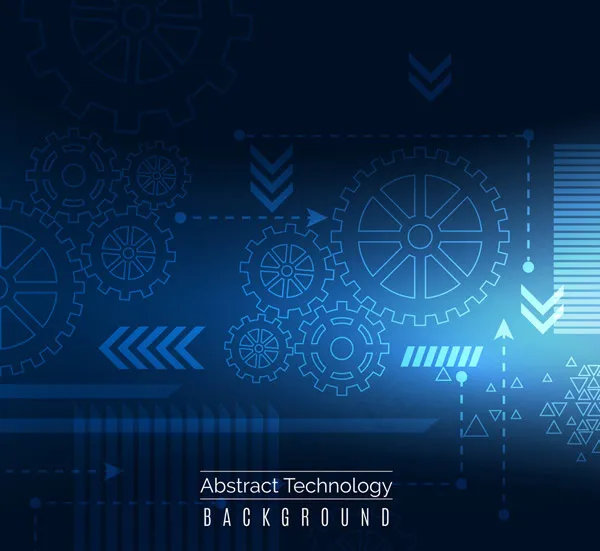 蓝色科技齿轮背景ai矢量模版下载