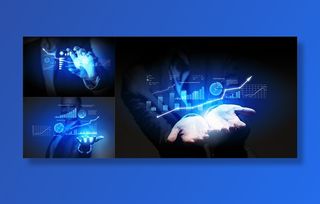 手势上的信息商务,背景元素