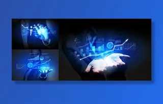 手势上的信息商务,背景元素