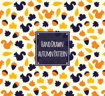 松鼠树叶无缝背景