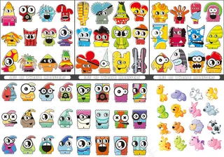 卡通动物与怪物