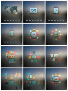 扁平化手机图标,免抠元素