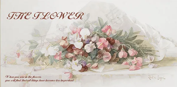 手绘鲜花插画psd模版下载