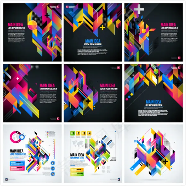 几何多边形背景eps,ai矢量模版下载