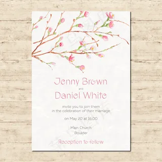 花蕾婚礼邀请卡