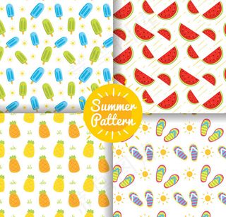 夏季食物无缝背景