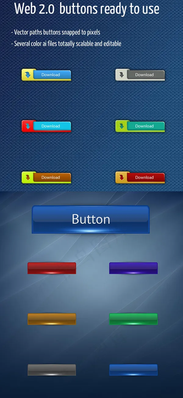 下载按钮矢量eps,ai矢量模版下载