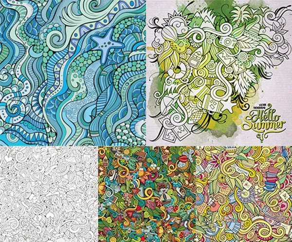 时尚花纹背景eps,ai矢量模版下载