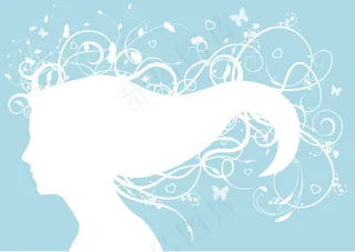 女性头像与花纹剪