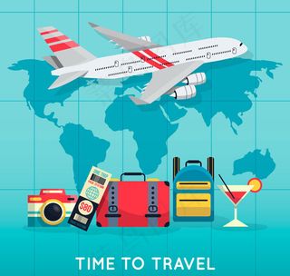 飞机和旅行元素