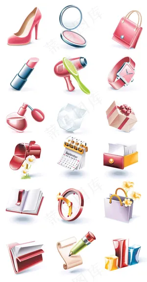 卡通红色图标,免抠元素 卡通红色图标,免抠元素