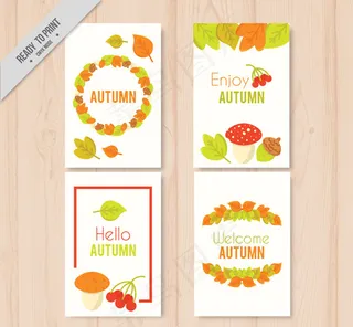你好秋季卡片