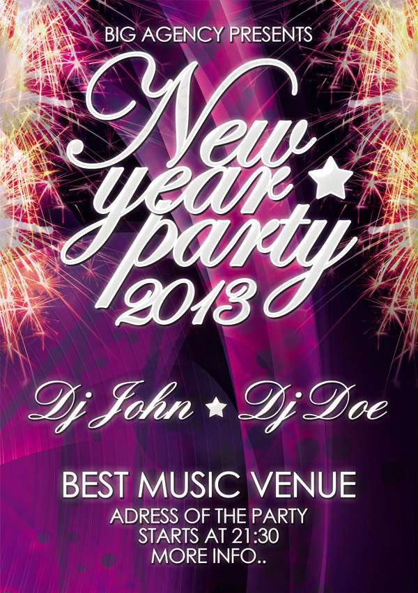 新年party海报(1748X2480(DPI:300))psd模版下载