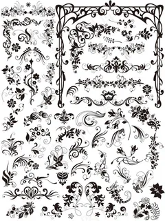 简约的植物花纹,免抠元素