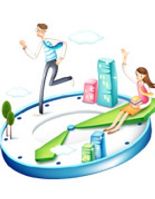 立体卡通风格人物_时间