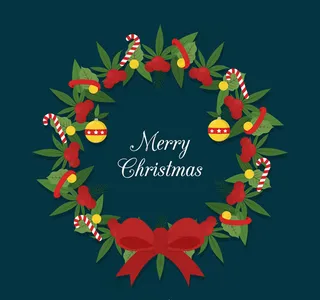 圣诞节冬青花环