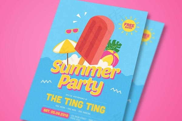 夏季派对海报psd模版下载