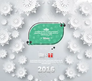 冬季白色雪花贺卡