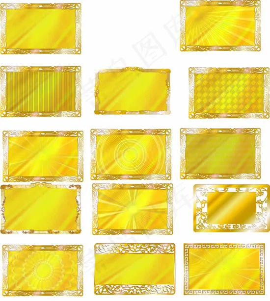 欧式金色边框cdr矢量模版下载