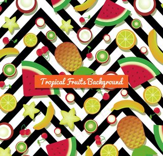 水果和曲线纹背景