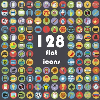 时尚扁平化图标,免抠元素,背景元素