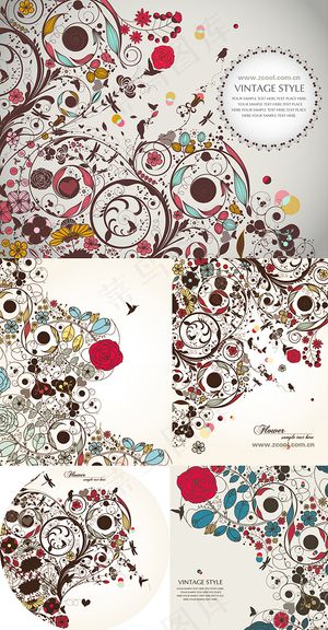 缤纷小花纹矢量