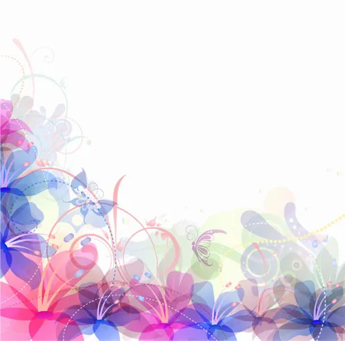 淡彩花朵背景eps,ai矢量模版下载