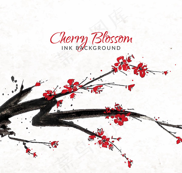 樱花树树枝矢量