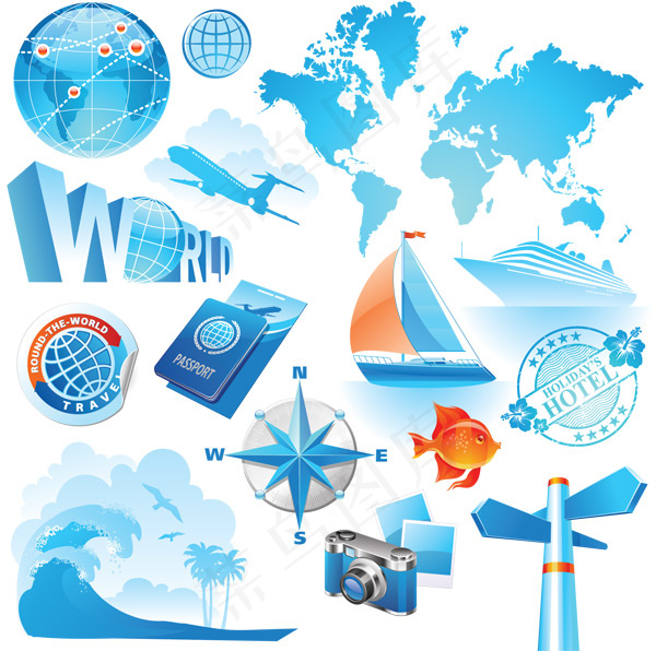 休闲旅游矢量