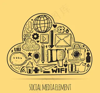 社交媒体元素云朵
