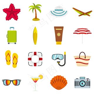 休闲旅游用品图标,免抠元素