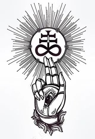 手绘线条佛手插图