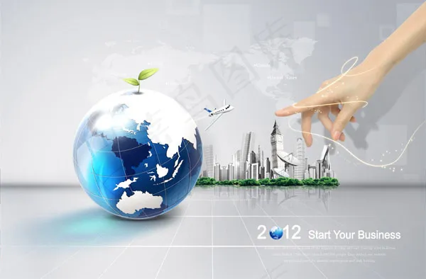 地球仪手势创意(5000X3286(DPI:300))psd模版下载