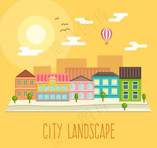 创意城市风景插画