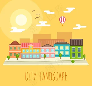 创意城市风景插画