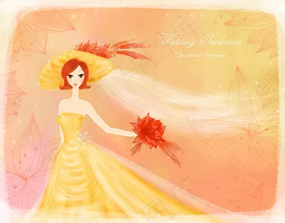 梦幻新娘人物插画