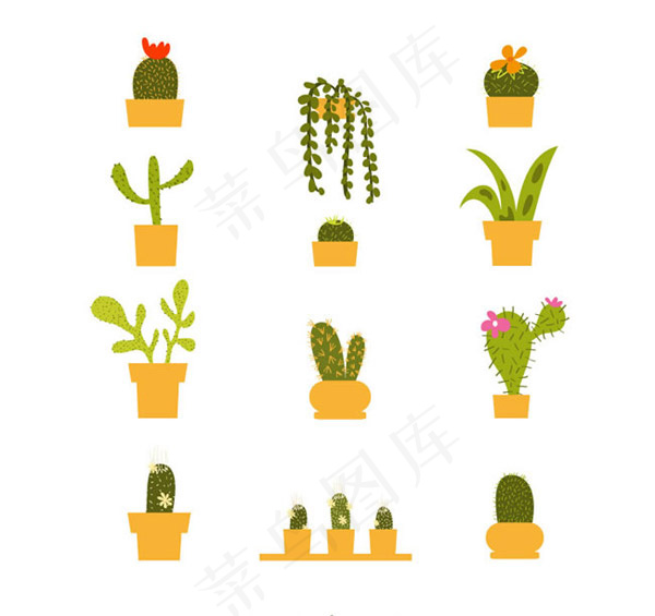 仙人掌盆栽矢量