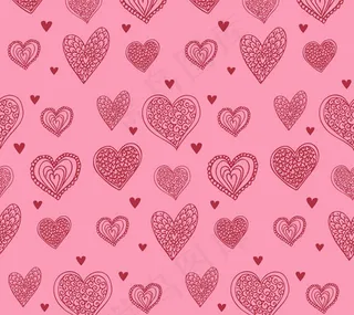 花纹爱心无缝背景