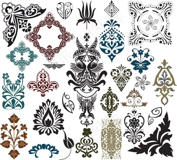 古典花纹矢量eps,ai矢量模版下载